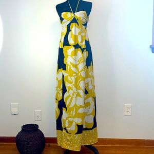 Ann Taylor Loft Maxi Dress Sz 2 Ties at Neck
